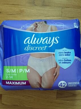 Always Discreet Maximum Incontinence Women Underwear 42 Ct Small Medium 2-14